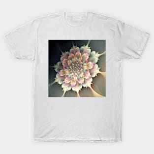 A Fractal Design in A  Flower Motif T-Shirt